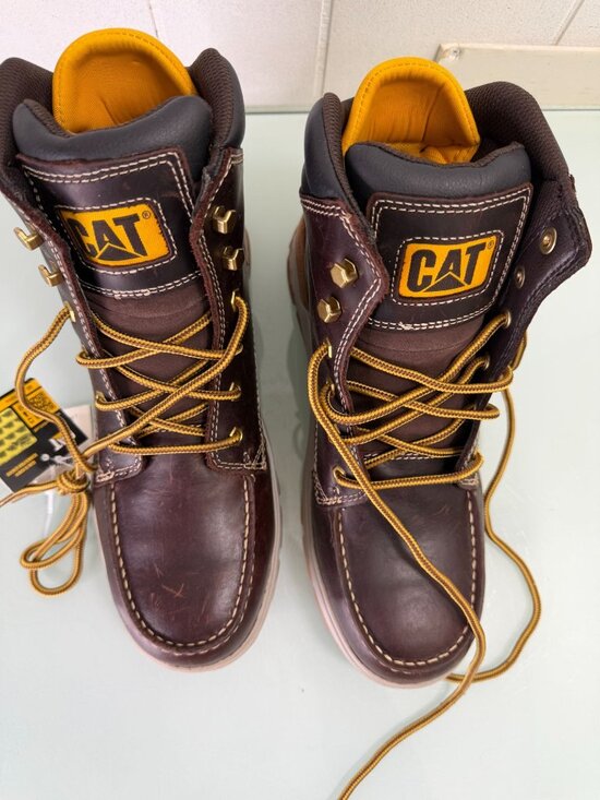 CAT Caterpillar Impact Waterproof Work Boots Men\'s 9 Carbon Composite Toe Brown main image 4